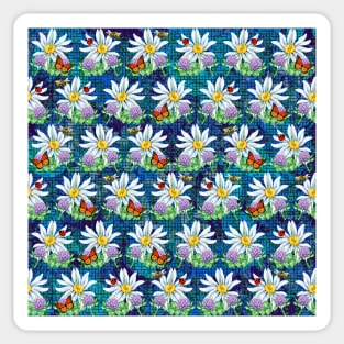 Flowers and bugs pattern Sticker